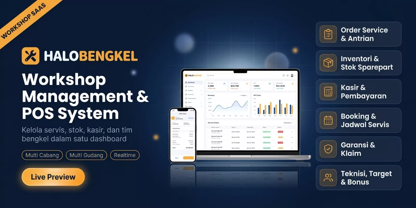 HaloBengkel — Workshop Management & POS System