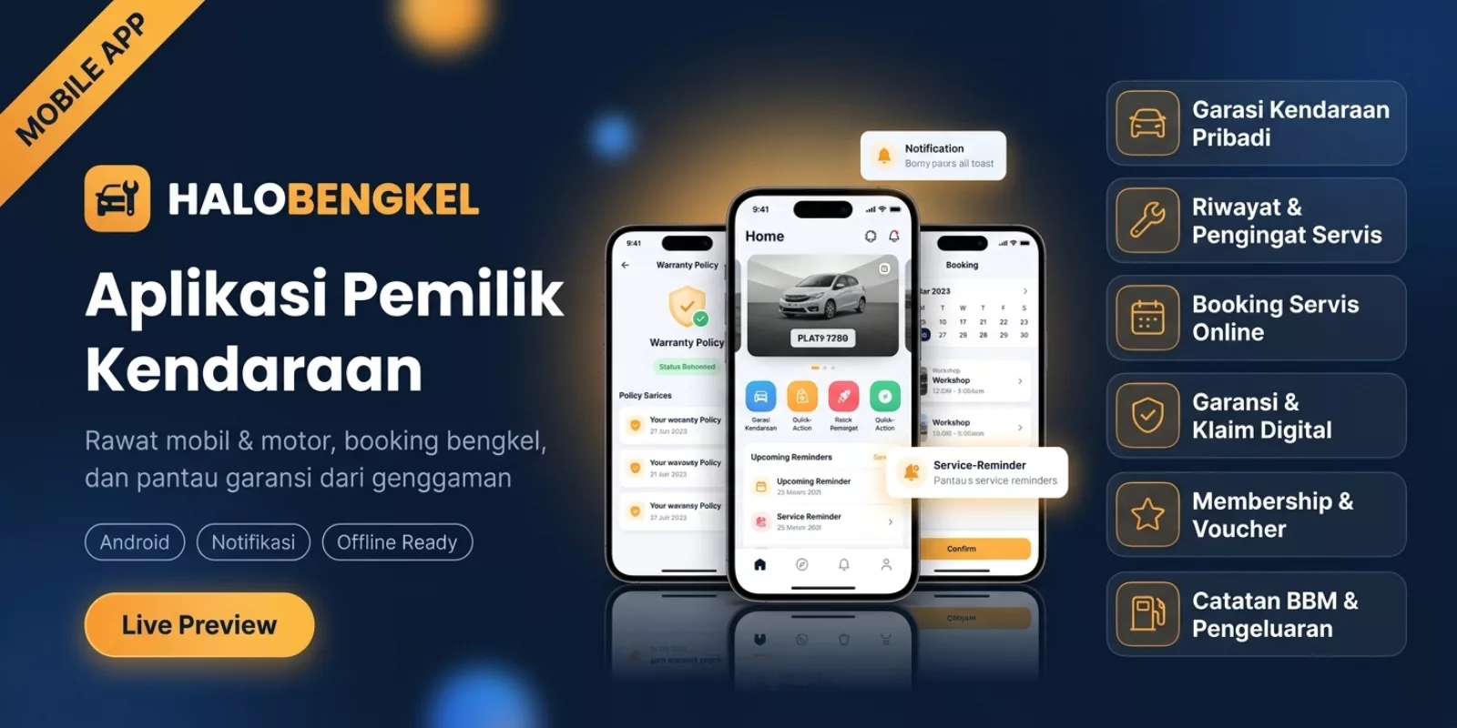 HaloBengkel Mobile — Vehicle Owner & Fleet Driver App